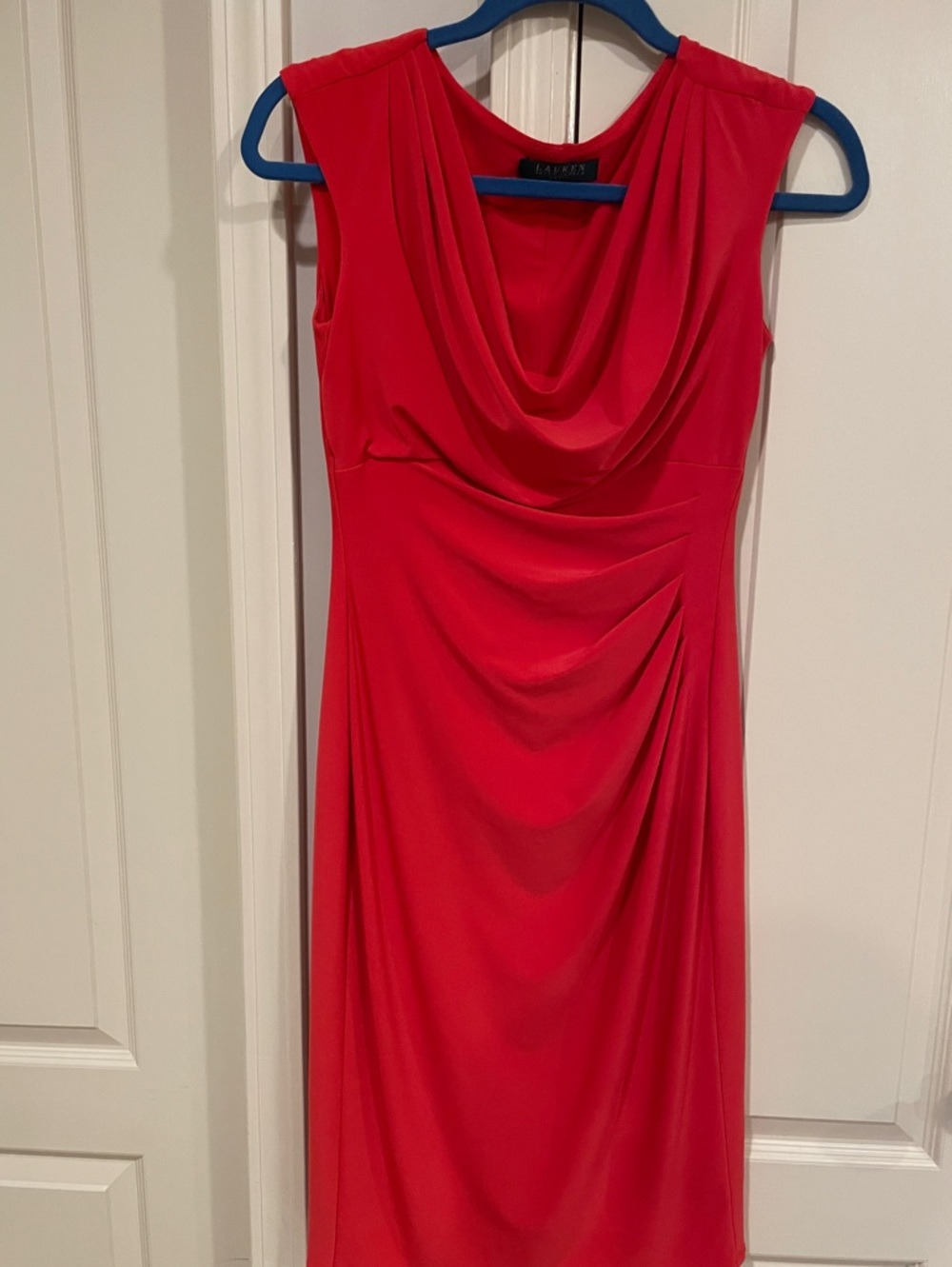 Lauren Ralph Lauren Red Draped Midi Dress